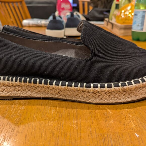 Joie Cara Platform Memory Foam Espadrilles in Black and Tan. - Picture 2 of 5